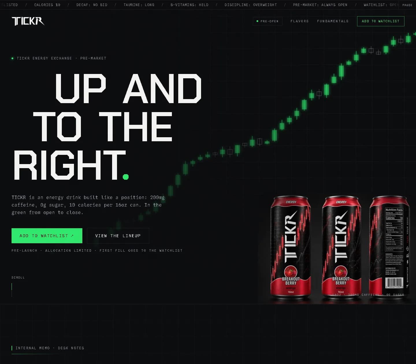The TICKR Energy launch site, built by Webaroo